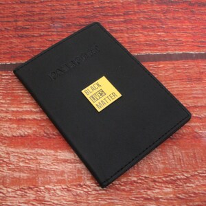 Pride Real Leather Passport Case Black RFID Travel Case LGBT BLM Bisexual Father&#39;s Day Gift pp