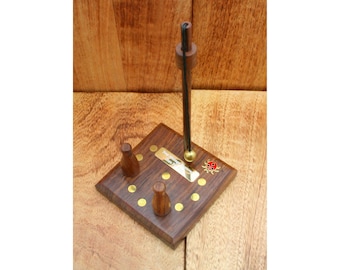 Juego de bolos de madera para bar de vida silvestre británica, juego de bolos, juego de pub, grabado gratuito personalizado, ciervo, faisán, nutria, regalo de cumpleaños sk