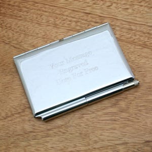 Personalisierter Kreditkartenhalter Metall Memo Notizblock graviert Vatertagsgeschenk schmal nenm