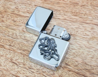 Octopus Petrol Personalised Lighter Engraved Marine Father&#39;s Day Gift 248 ls