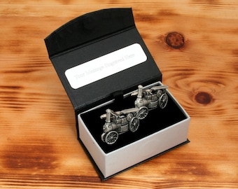 Steam Engine Cufflinks Pewter UK Handmade Traction Engine Birthday Gift 350 cu