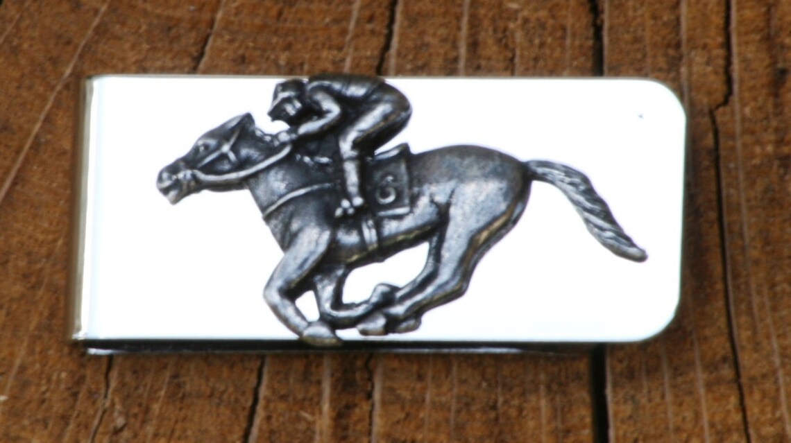 Horse Racing Money Clip Lucky Mens Engraved Mothers Day Gift Etsy