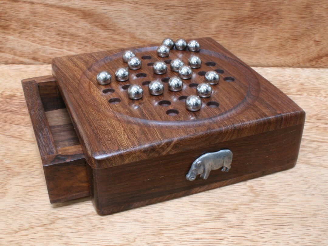 Solitaire Objects Safari Animals Wooden Solitaire Set With Steel Balls Personalised Free ...