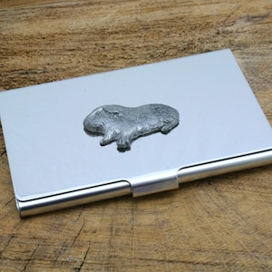 Porte-cartes de visite en métal pour animaux de compagnie avec gravure personnalisée gratuite, cadeau fête des pères, chat, lapin, chien, cobaye, cadeau fête des pères