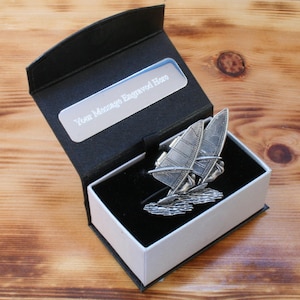 Windsurfing Cufflinks Pewter UK Handmade Water Sports Sea Father&#39;s Day Gift cu