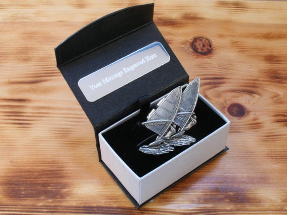 Windsurfing Cufflinks Pewter UK Handmade Water Sports Sea Birthday Gift cu