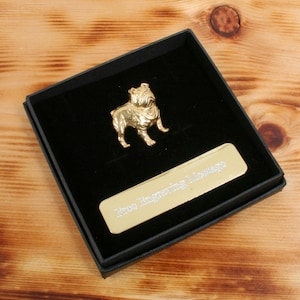 Bulldogge Vergoldet Pin Revers Abzeichen Englisch Zinn Vatertag Geschenk Custom Box