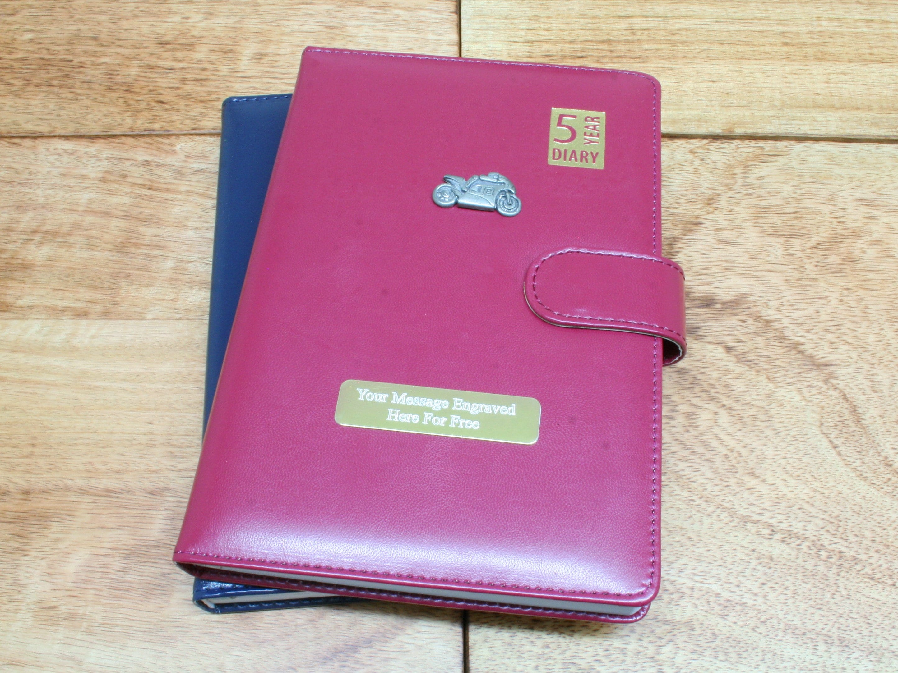 Racing Car and Motorbikes 5 Year Diary Organiser Journal Blue or Red ...