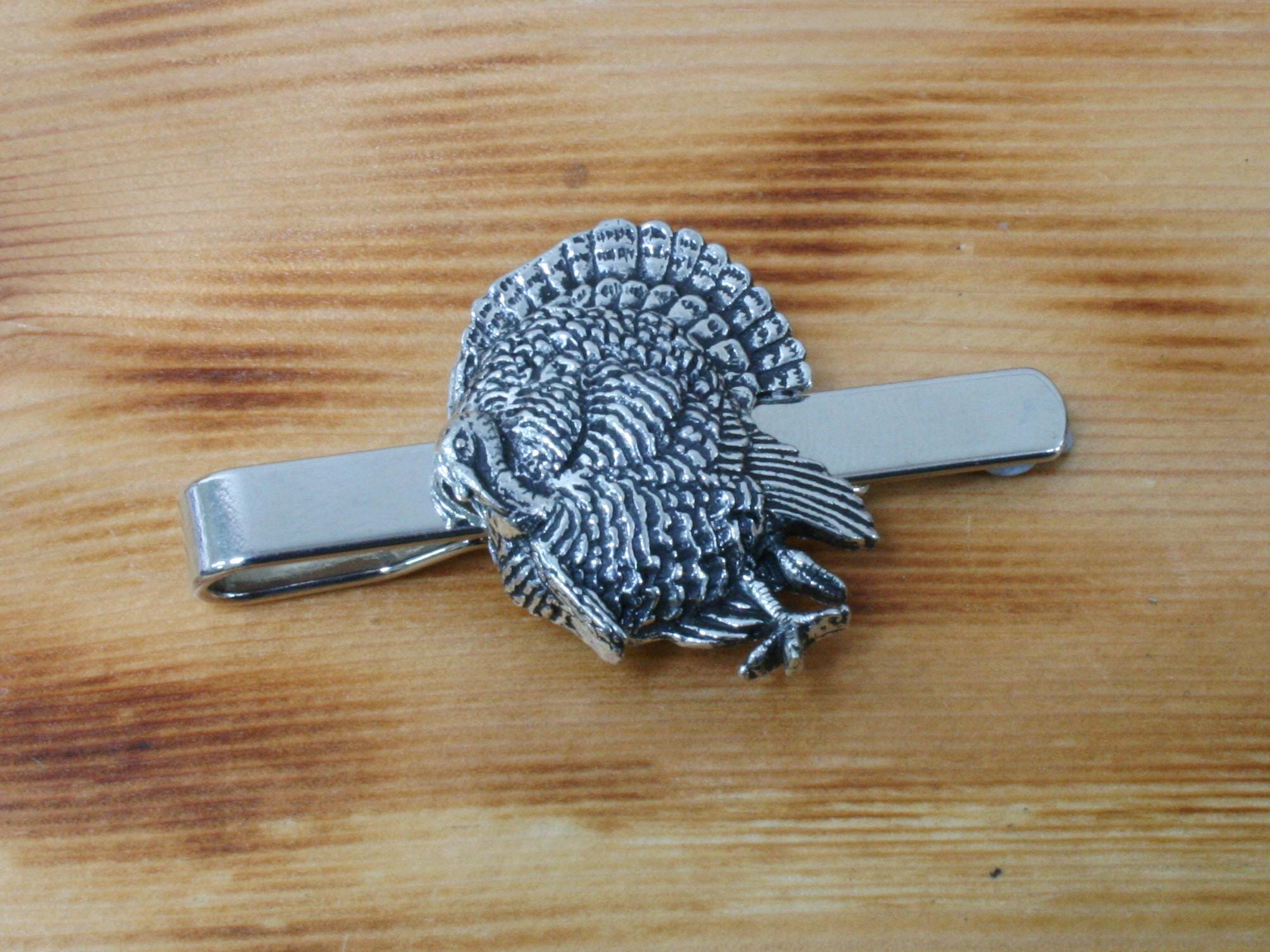 Turkey Cufflinks & Tie Tack Slide Clip Mens Hunting Father's