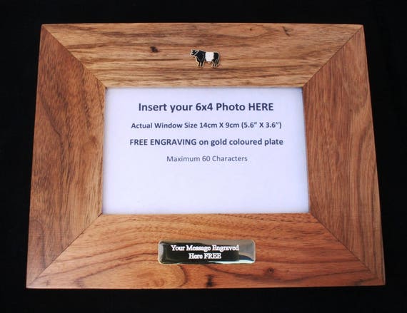 Belted Galloway Wooden Photo Frame 6 x 4 Landscape or Portrait Farming Gift Belted Galloway Wooden Photo Frame 6 x 4 Landscape or Portrait Farming Gift