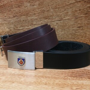 Welsh Regiments Adjustable Leather Belt and Buckle Set in a Father&#39;s Day Gift Pouch Military Father&#39;s Day Gift lb