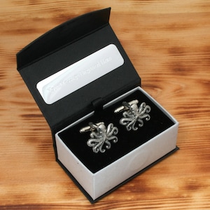 Octopus S Cufflinks Pewter UK Handmade Sea Life Marine Father's Day Gift 249 cu