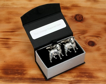 Jack Russell Terrier Cufflinks Pewter UK Handmade Birthday Gift 199 cu
