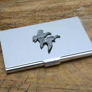 Game Shooting metalen zakelijke creditcardhouder met gepersonaliseerde gratis gravure cadeaucartridge Labrador-spaniël cadeau mch