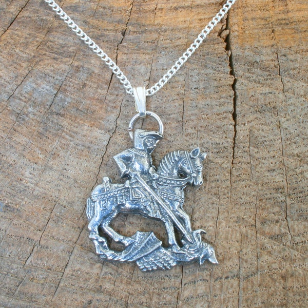 St George and the Dragon Necklace & Pendant Pewter Jewellery Ladies Fathers Day Gift 577 nlk