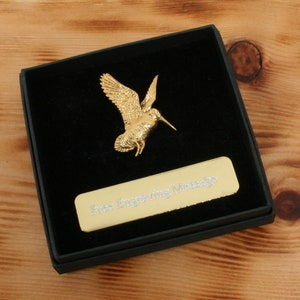 Woodcock Gold Plated Pin Lapel Badge Game Bird Shooting Country Christmas gift Custom Box