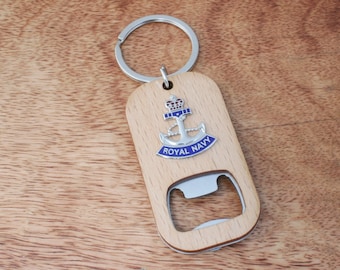 Royal Navy Regiments Keyring Bottle Opener Wooden Stainless Steel Key Chain Military Birthday Gift kb