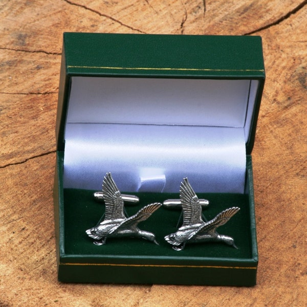 Mallard Duck Cufflinks Pewter UK Handmade Shooting Fathers Day Gift 227 cu