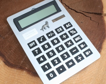 Alsatian GIANT Desk Calculator Battery & Solar Powered With Free engraving   2 ct