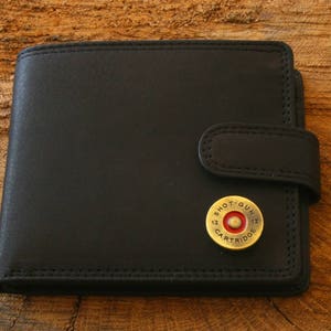 Carteira de couro Cartridge Head, marrom ou preta, tiro, dia dos pais, presente para o dia dos pais, 66 wch