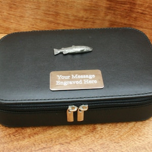 Vliegvissen Reizen Reel Box Ringen Sieraden Opslag Gepersonaliseerde Gratis Graveren Reel Vliegkarper Vaderdagcadeau tj