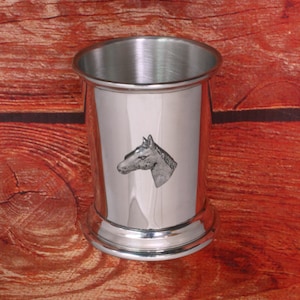 Horse Head Mint Julep Cup English Pewter Personalised Free Engraving Father&#39;s Day Gift 185 jc