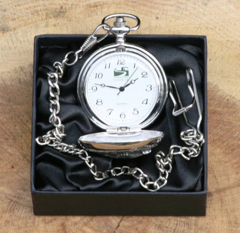 Fisherman Design Pocket Watch Pewter Fathers Day Gift Boxed FREE engraving Fishing Present pw image 7