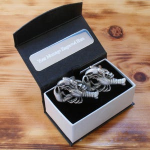 Lobster Cufflinks Pewter UK Handmade Marine Sealife Father&#39;s Day Gift 426 cu