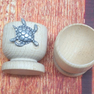 Par de hueveras con forma de tortuga, porta huevos para el desayuno, servidores de copas de madera, regalo de Pascua para el Día del Padre, 381 ec