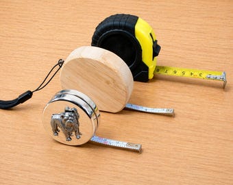 Household Dogs Wooden, Metal & Classic Tape Measures, Builders Tool Set, Workshop Spaniel Staffy Bulldog Gift