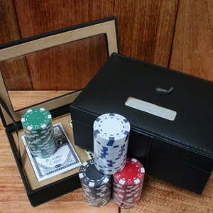 Jeu de jetons de poker de sports traditionnels, deux jeux de cartes et de dés, gravure gratuite personnalisée, cadeau de fête des pères, football, cricket, ps