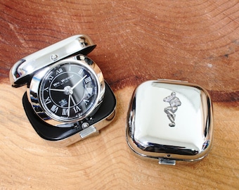 Reloj despertador abatible deportivo tradicional, portátil, movimiento de cuarzo, para fútbol, golf, críquet, regalo de cumpleaños