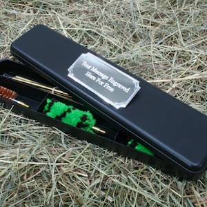 Personalised 12 Gauge Shotgun Cleaning and Care Kit Shooting Father&#39;s Day Gift Free Engraving