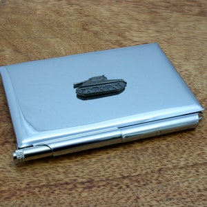 Legertanks Metalen notitieblok Memokaarthouder met gepersonaliseerde gratis gravure Panzer Sherman Verjaardagscadeau nm