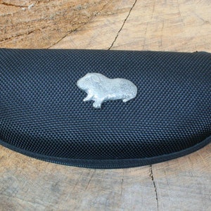 Pets Canvas Glasses Case Black Soft Case Sports Birthday Gift Personalised Free Engraving  Cat Rabbit Dogs Guinea Pig Birthday Gift cg