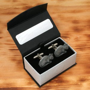 Mouse Cufflinks Pewter UK Handmade Pet Rodent Father&#39;s Day Gift 434 cu