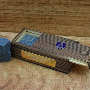 Marines Regiments Ice Cubes Whiskey or Gin Stones In Wooden Box Set of 6 Personalised Military Father&#39;s Day Gift ws