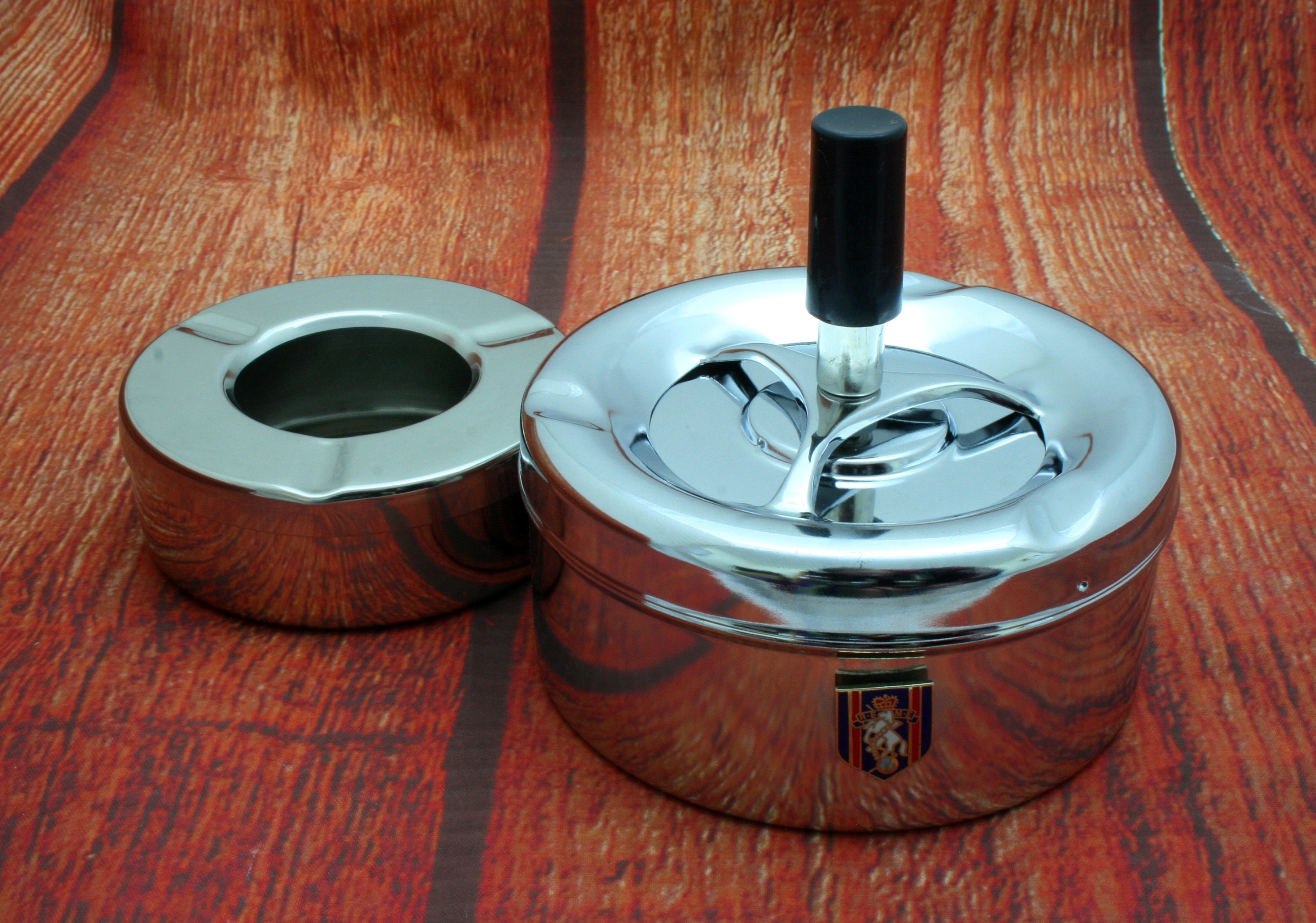 Royal Engineers Regiments Round Metal Ash Tray Rotary Drop Down Button Windproof Personalised Free Engraving Military Father's Day Gift ay