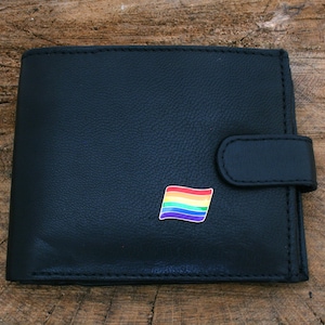 Portefeuille en cuir noir avec drapeau LGBT Protection RFID, cadeau fête des pères, 475 €
