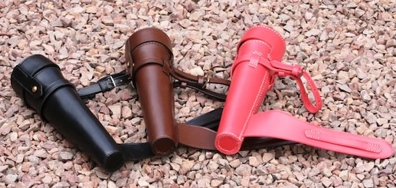 Flacon Bâton Acier Inoxydable Avec étui Cuir – Thème Chasse Au Renard – Amidale