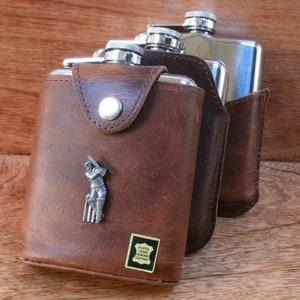 Australiska symboler 6oz läderfodrad pennkolv i rostfritt stål personlig gratis gravyr 3 alternativ koala cricket surfing födelsedagspresent lf