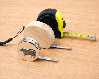 Farmyard Animals Wooden, Metal & Classic Tape Measures, Builders Tool Set, Workshop Cow Pig Sheep Gift