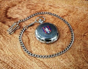 Royal Engineers Regiments Pocket Watch and Chain Pewter Fronted Quartz Personalised Free Engraving Military Birthday Gift pw