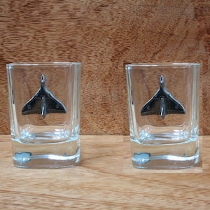 Airplanes Pair of Shot Glasses Crystal With Motifs Aviation Jet Pilot Father&#39;s Day Gift sg