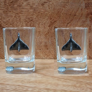 Airplanes Pair of Shot Glasses Crystal With Motifs Aviation Jet Pilot Gift sg