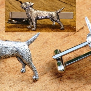 Border Terrier PP-D02 Dog English Pewter Emblem on a 925 sterling silver 30 Necklace
