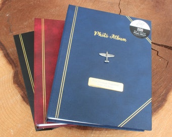 Spitfire Photo Album Blue, Black Or Red Holds 200 6x4" Photographs FREE engraving   342 pa