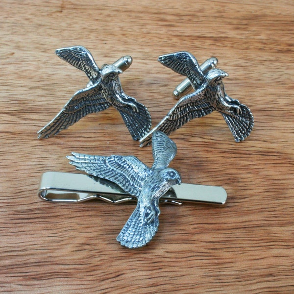 British Birds Cufflinks and Tie Clips Pewter UK Handmade Robin Swallow Barn Owl Gift Boxed cu