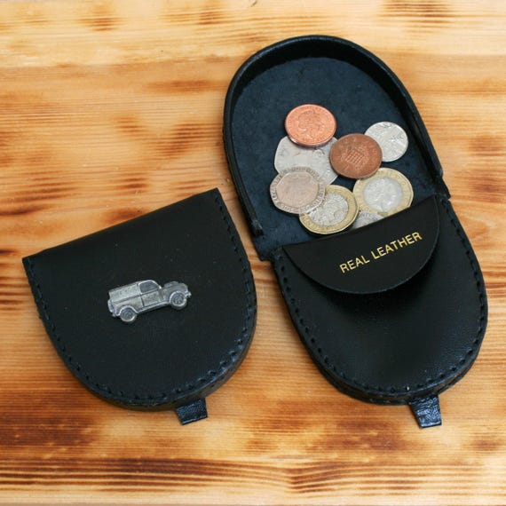 Vans and Vehicles Coin Purse Black or Brown Leather Change Pouch