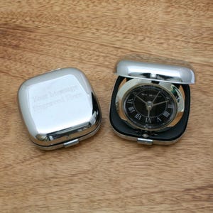 Reloj despertador abatible personalizado con movimiento de cuarzo portátil, regalo para el Día del Padre